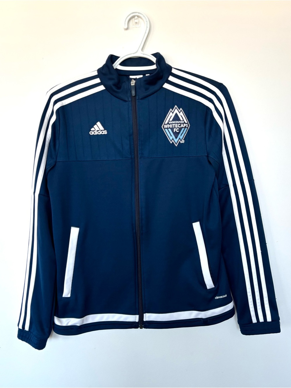 Women's adidas Navy and White Vancouver Whitecaps FC Track Jacket